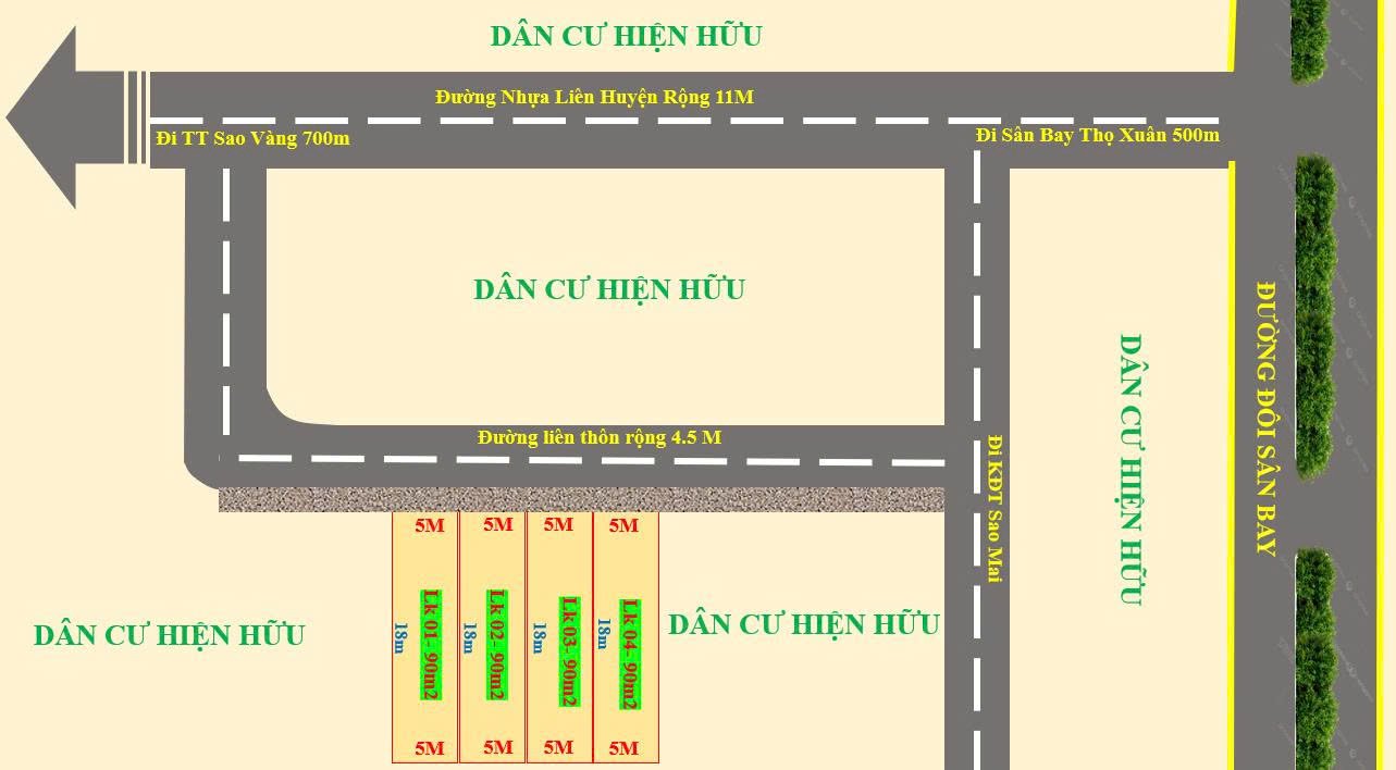 Đất thổ cư xã Sao Vàng 90m² giá 300 triệu - Cơ hội đầu tư hấp dẫn!