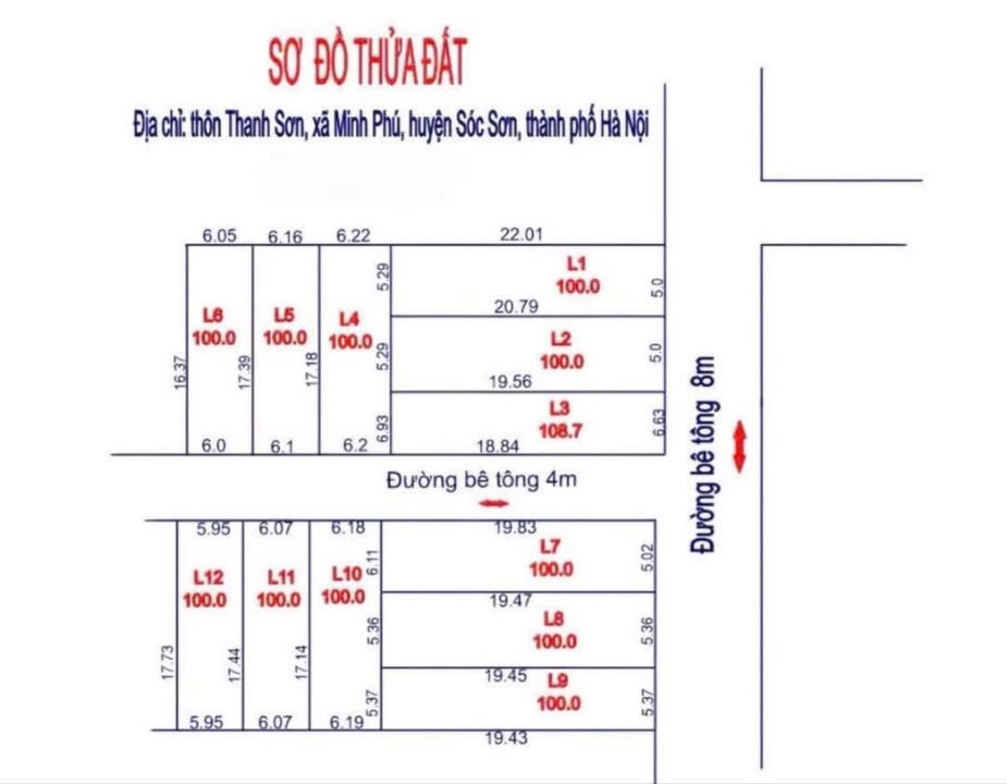 Đất nền Thanh Sơn, Minh Phú 100m² chỉ 1 tỷ - Đường ô tô tránh nhau!