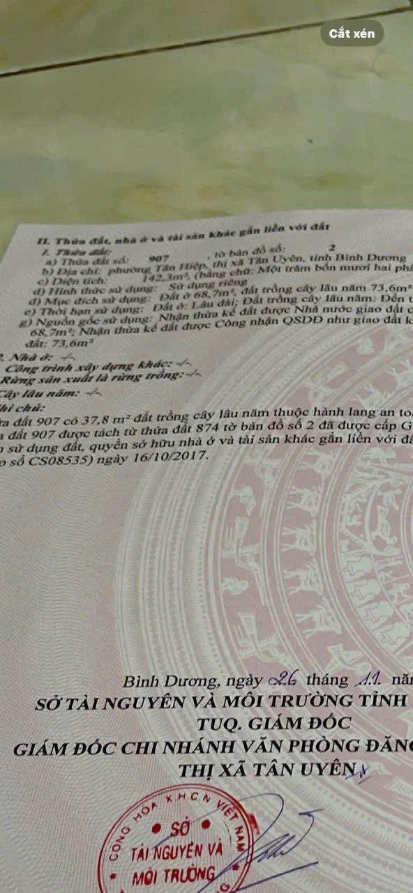 Đất nền Tân Hiệp 143m² giá 1.08 tỷ - Cơ hội đầu tư hấp dẫn!