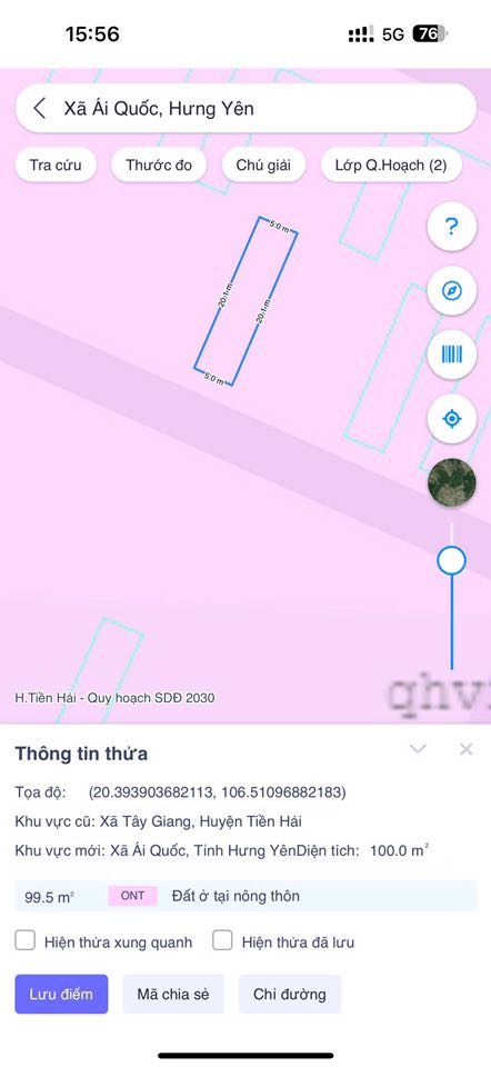 Đất thổ cư Tây Giang Tiền Hải 100m² giá 2 tỷ - Cơ hội đầu tư tuyệt vời!