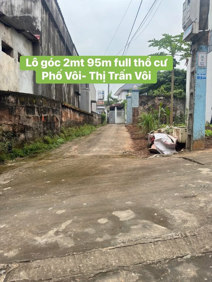 Đất nền Phố Vôi Bắc Giang 95m² giá thỏa thuận - Lô góc 2 mặt tiền đẹp!
