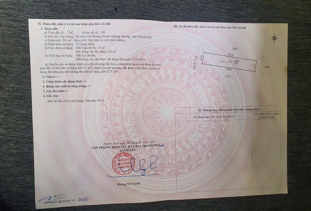 Đất thổ cư giá tốt tại Lưu Vệ, Quảng Xương 201m² - Cơ hội đầu tư hấp dẫn!