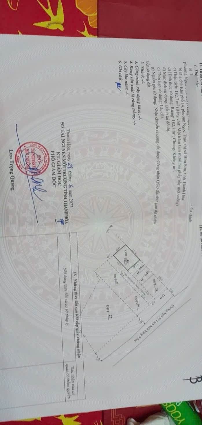 Đất nền Ngọc Trạo Bỉm Sơn 182m² giá chỉ 1.3 tỷ - Cơ hội đầu tư tuyệt vời!