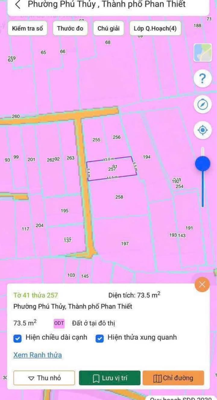 Đất hẻm Thủ Khoa Huân, Phú Thủy 73m² giá 1.15 tỷ - An ninh tốt, đầu tư lý tưởng!