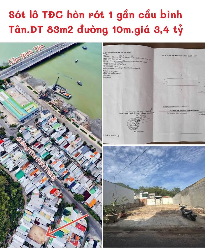 Đất nền Phước Đồng Nha Trang 83m² giá 3.4 tỷ - Vị trí đắc địa gần cầu Bình Tân!