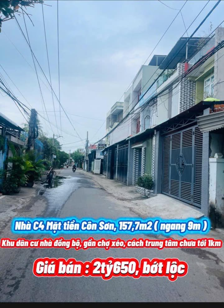 Nhà mặt tiền Côn Sơn, Phường Tuy Hòa 157,7m² giá 2.65 tỷ - Cơ hội đầu tư sinh lời!