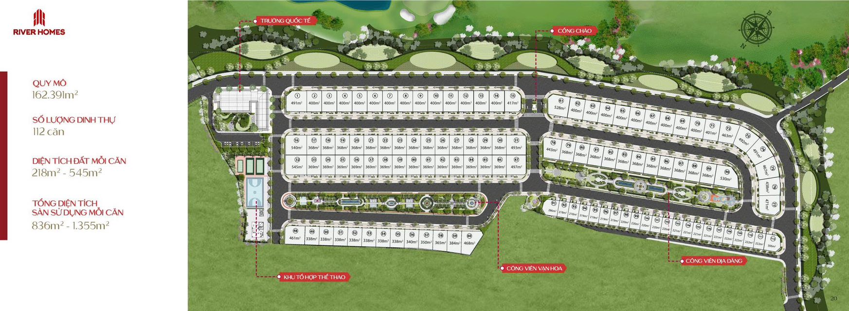 Townhouse Long Biên Golf Villas 162391m² giá 49.88 tỷ - Độc quyền golf 5 sao!