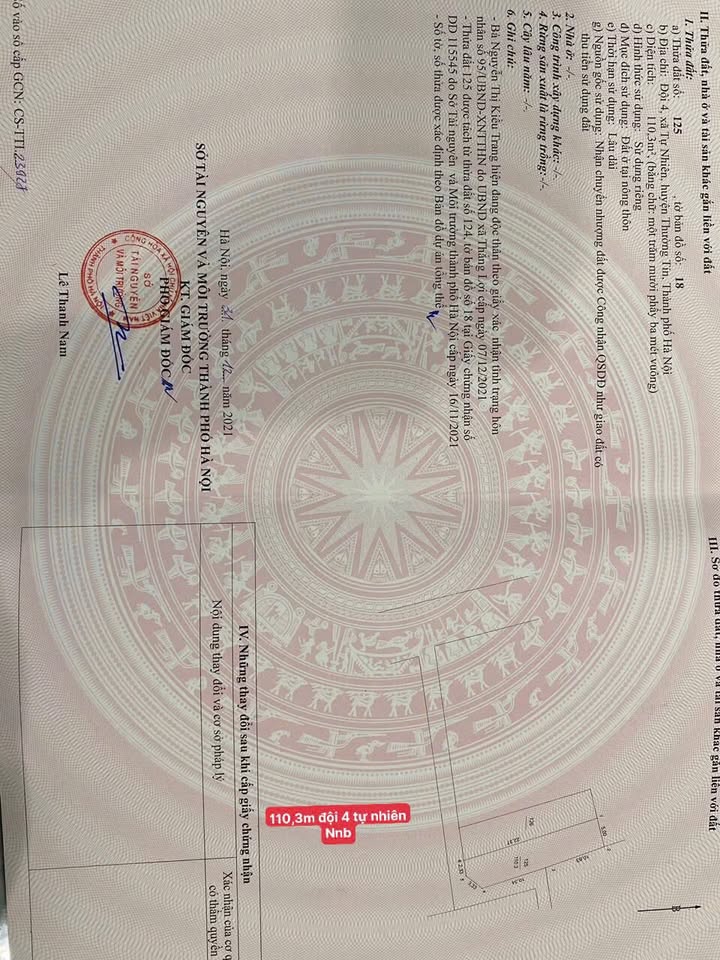 Đất nền đẹp tại xã Chương Dương, Thường Tín 110m² - Cơ hội đầu tư tuyệt vời!