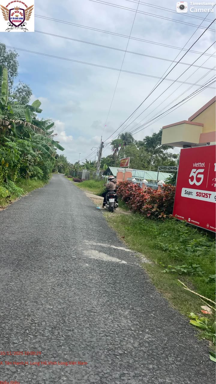 Đất nền 1,3 công tại Tân Hạnh, Vĩnh Long giá 1,28 tỷ - Gần trường học và đường nhựa