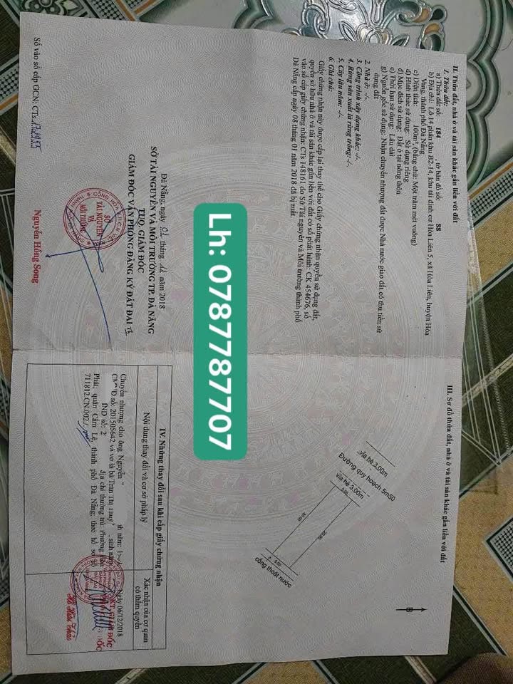 Lô đất tái định cư Hòa Liên 5, Đà Nẵng 100m² giá 3 tỷ - Cơ hội đầu tư hấp dẫn!