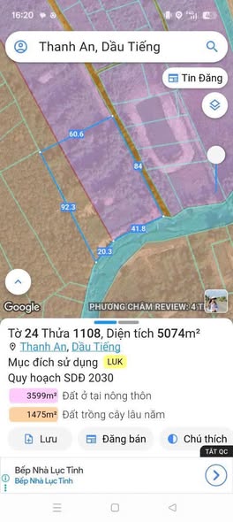 Đất nền Thanh An, Dầu Tiếng 5040m² giá 1.95 tỷ - Mặt tiền đường 84m sắp mở rộng!