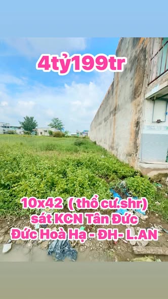 Đất nền Đức Hòa, Long An 420m² giá 4.199 tỷ - Đầu tư sinh lời ngay!