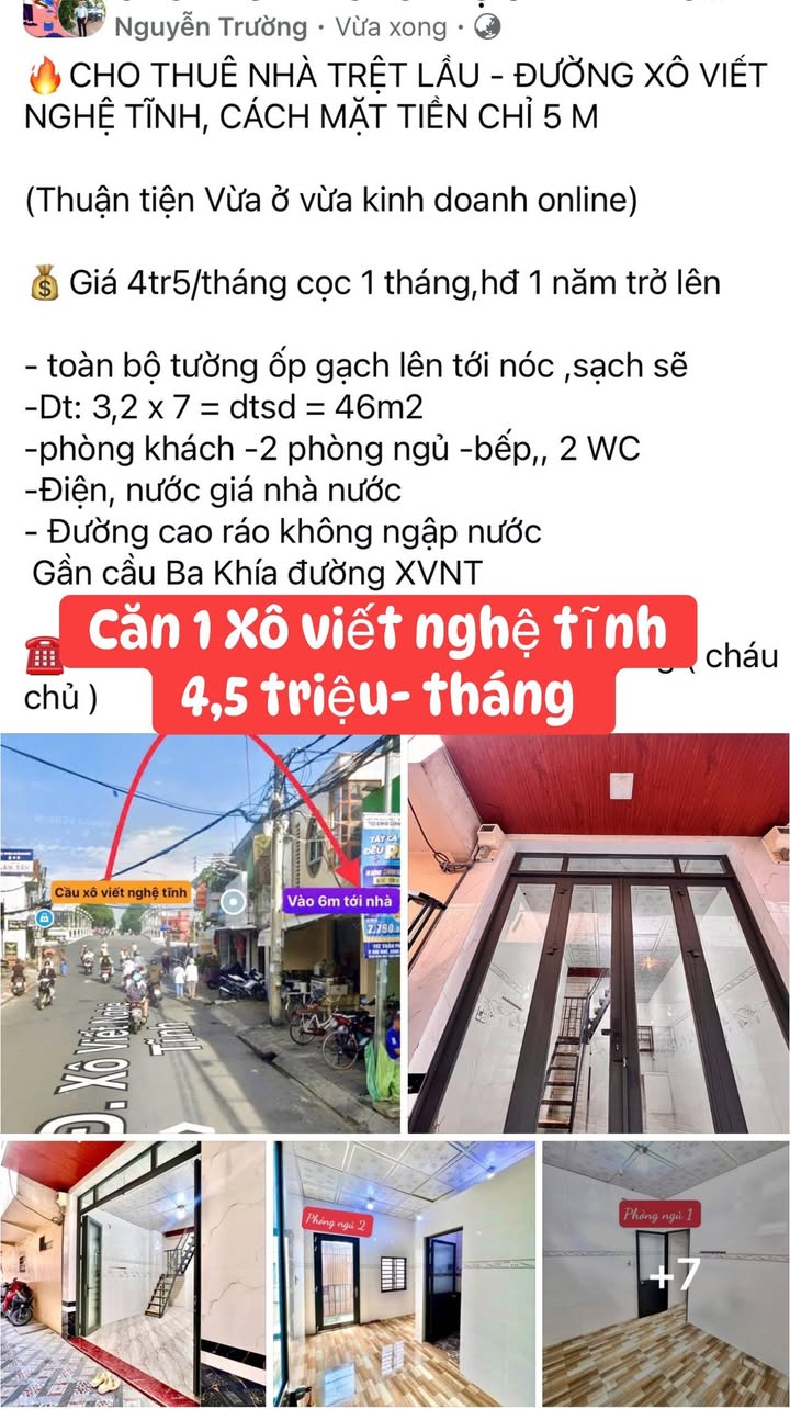 Cho thuê nhà lầu 2 phòng ngủ tại Ninh Kiều, Cần Thơ - Giá chỉ 4.5 triệu/tháng!