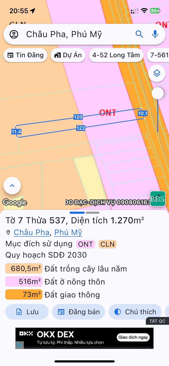 Đất nền Phú Mỹ 1270m² giá 3 tỷ - Đầu tư sinh lời cao!