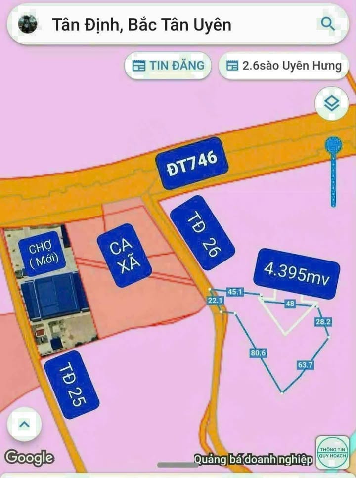 Đất nền Tân Định, Bắc Tân Uyên 4.395m² giá chỉ 4.2 tỷ - Cơ hội đầu tư tuyệt vời!