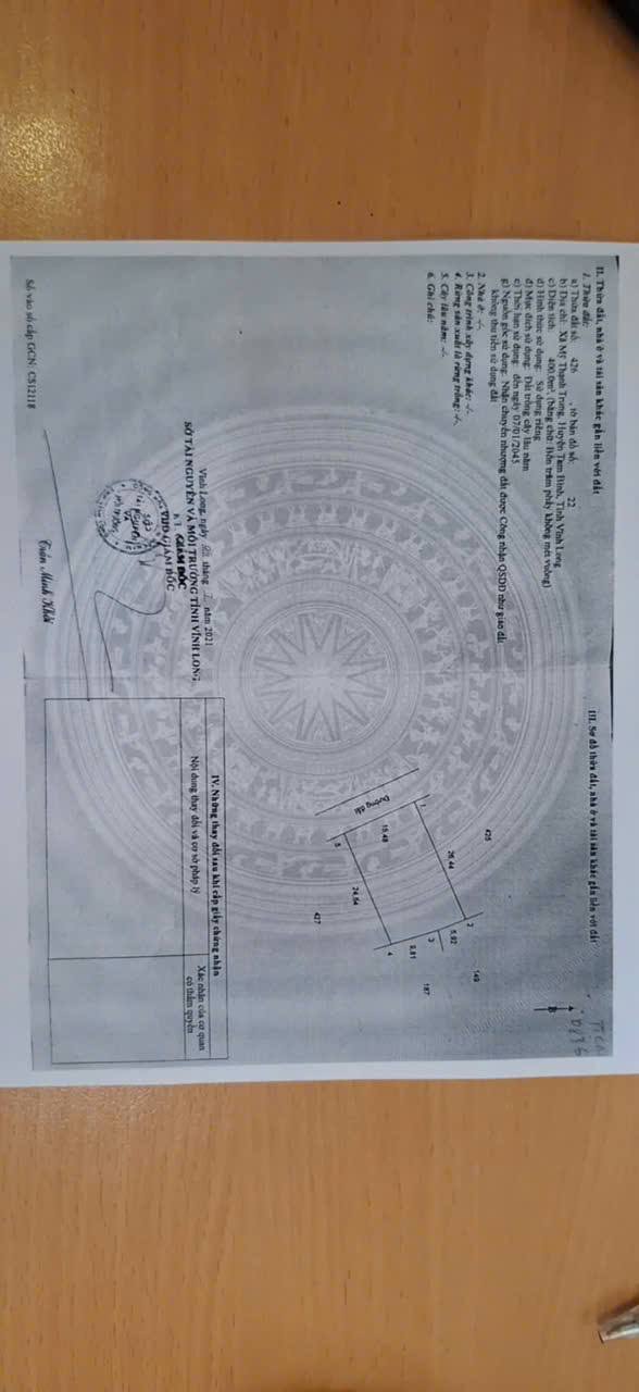 Đất nền xã Mỹ Thạnh Trung, huyện Tam Bình, 400m² giá 560 triệu - Đường nhựa ô tô vào tận nơi!