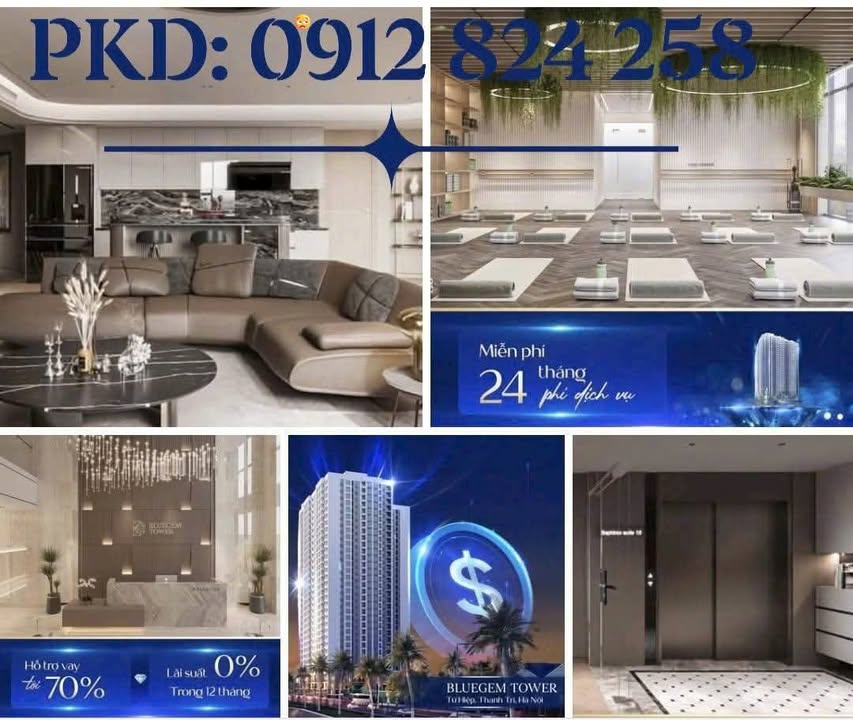 Căn hộ 3 PN 108m² Bluegem Tower, Thanh Trì giá 6.1 tỷ - Bàn giao full nội thất!