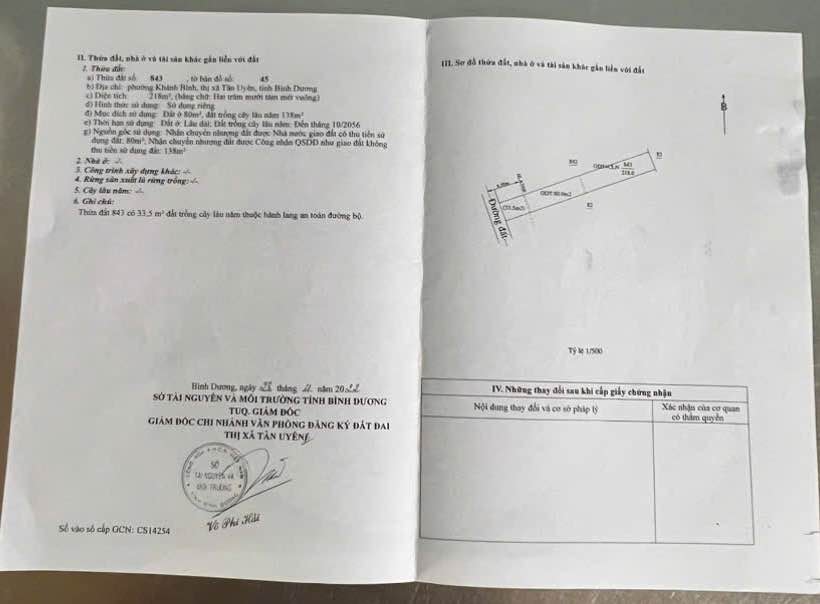 Đất thổ cư Khánh Bình, Tân Uyên 218m² giá 2.9 tỷ - Sổ đỏ chính chủ!