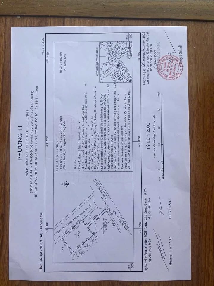 Đất thổ cư Phường 10, Quận 11 Vũng Tàu 2907m² - Cơ hội đầu tư sinh lời