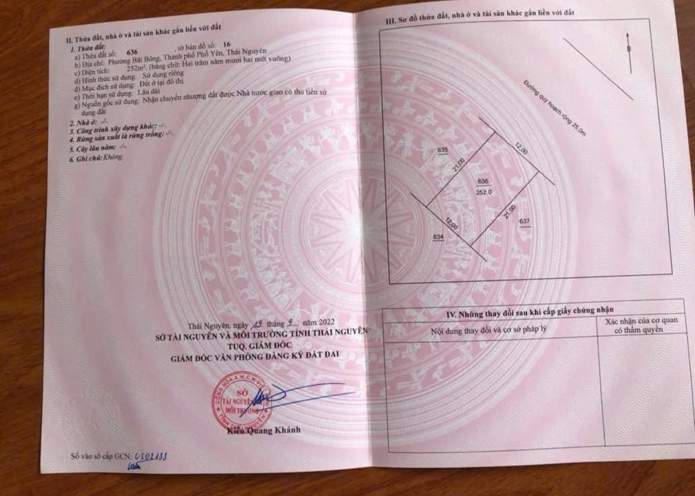 Đất biệt thự Phú Đại Cát, Phổ Yên 252m² giá 4.799 tỷ - Đầu tư sinh lời ngay!