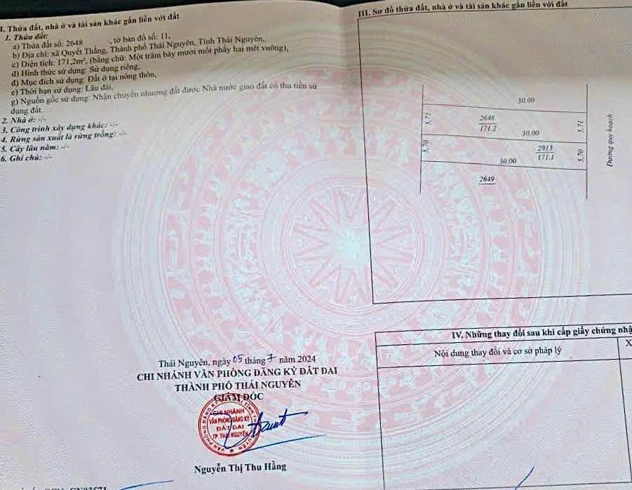 Đất nền tái định cư Trung Thành 1 - Quyết Thắng 171m² giá 3 tỷ - Cơ hội đầu tư hấp dẫn!