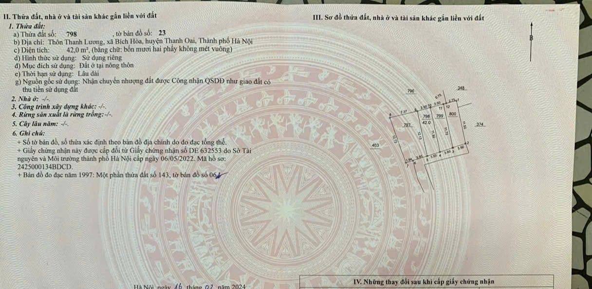 Đất nền Bích Hòa, Thanh Oai 42m² giá 3 tỷ - Vị trí thuận lợi gần chợ và trường học!