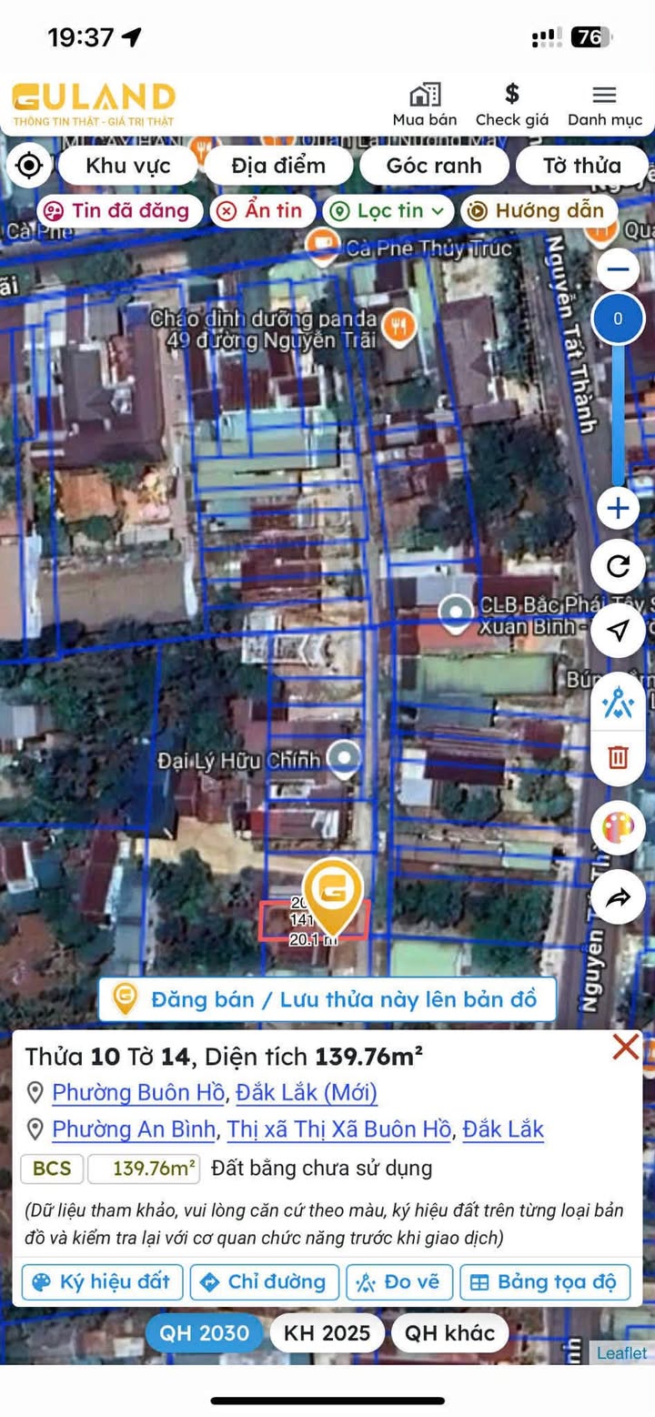 Đất nền trung tâm Buôn Hồ 135m² giá 250 triệu - Chính chủ bán gấp!