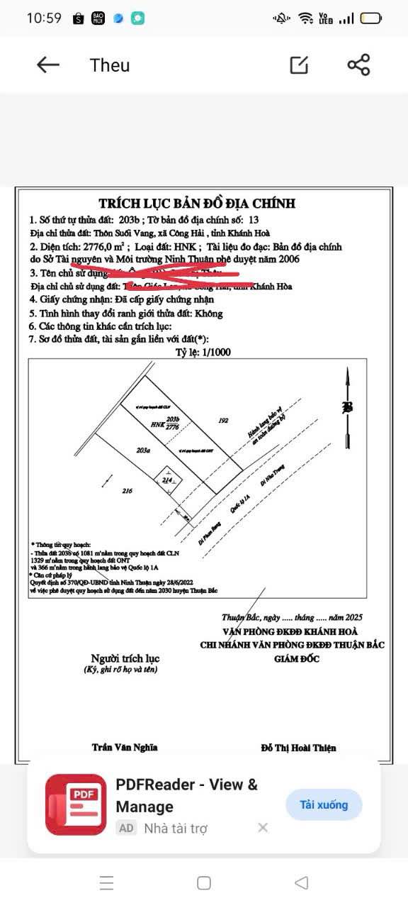 Đất nền 3000m² mặt tiền Quốc lộ 1A, Thuận Bắc giá 900 triệu - Đầu tư sinh lời cao!