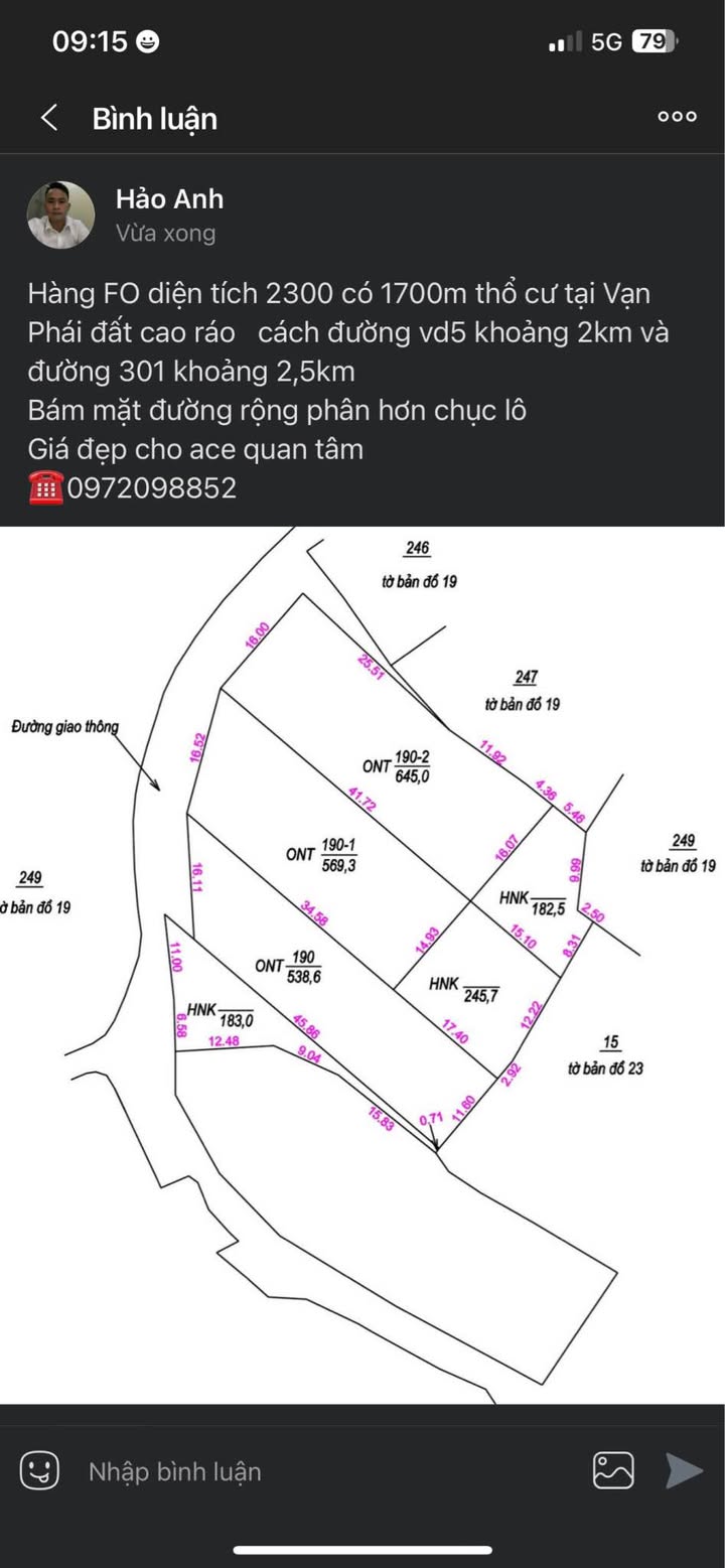 Đất nền Vạn Phái, Phổ Yên, Thái Nguyên 2300m² - Giá thỏa thuận hấp dẫn!
