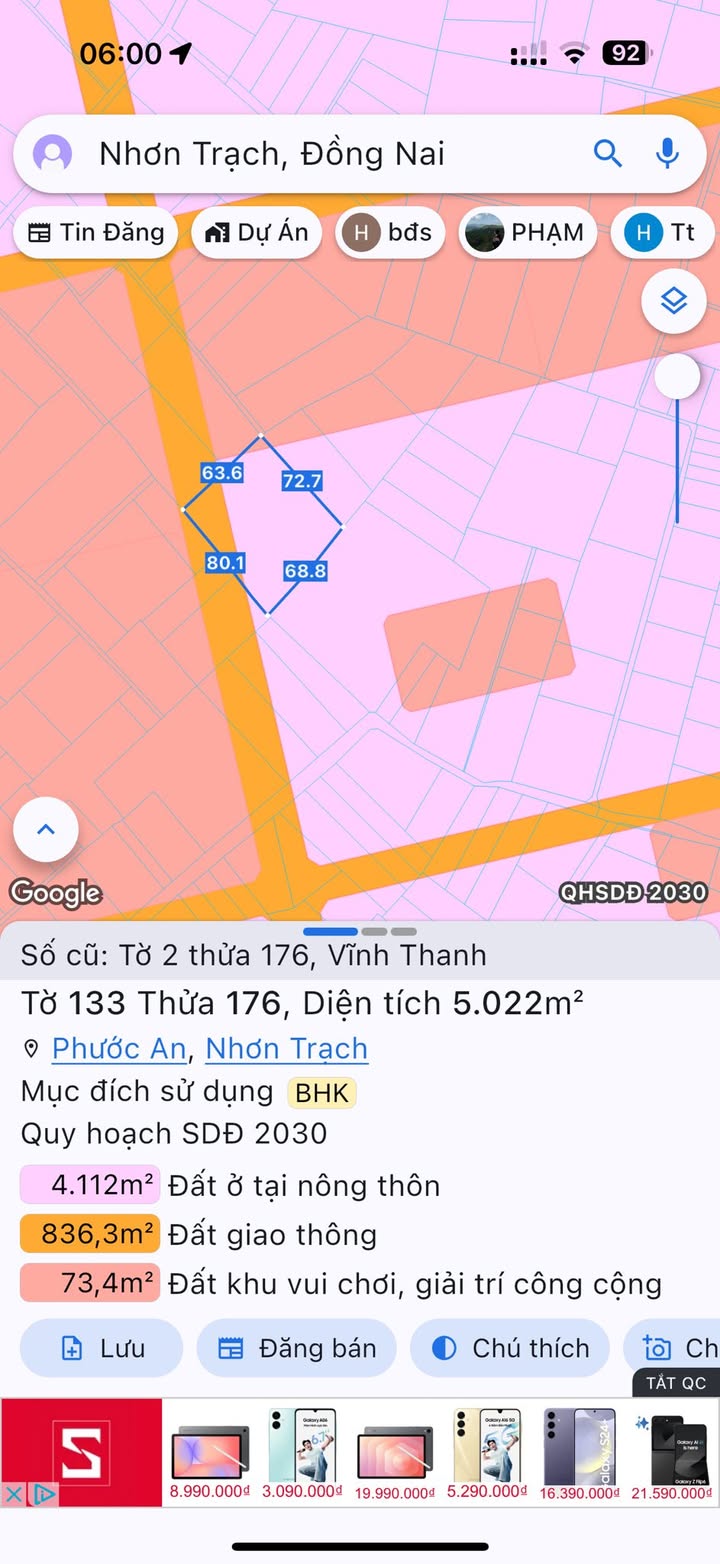 Đất nền 5022m² tại Ấp Hòa Bình, Nhơn Trạch - Giá tốt chỉ 11 tỷ!