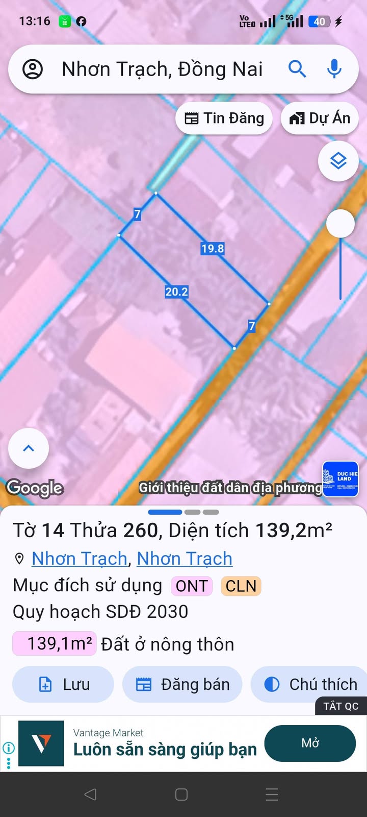 Đất nền Phú Hội Nhơn Trạch 140m² giá 1.6 tỷ - Đường ô tô, sổ riêng