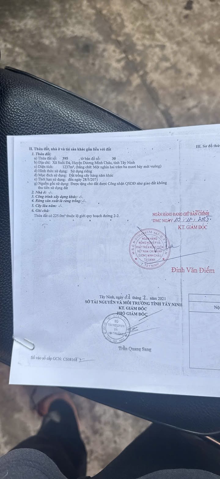 Đất nền Suối Đá, Tây Ninh 1271m² - Mặt tiền đường nhựa, giá thỏa thuận!