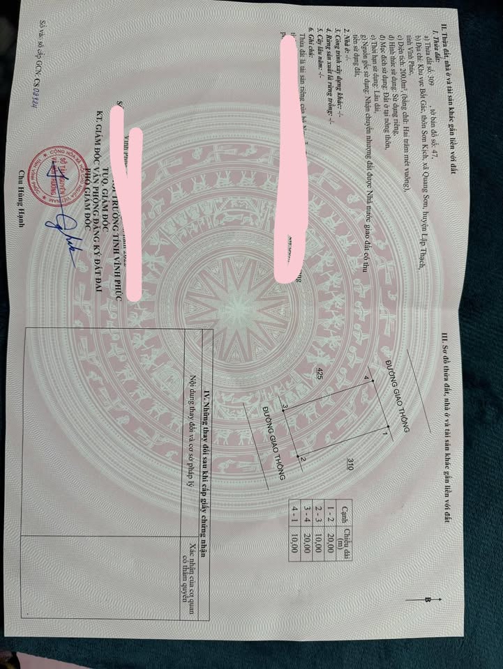 Đất thổ cư Quang Sơn Lập Thạch 200m² giá 1.2 tỷ - Cơ hội đầu tư tuyệt vời!