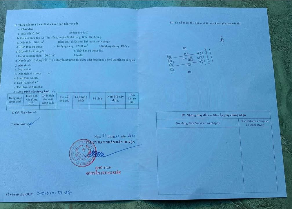 Đất thổ cư Tân Hồng Bình Giang 120m² giá thỏa thuận - Mặt tiền đẹp 6m!