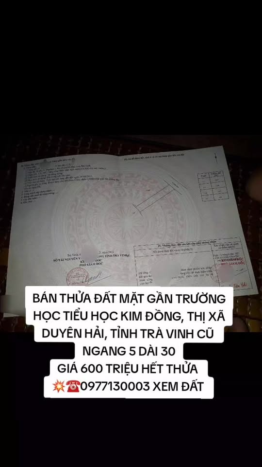 Đất nền mặt tiền gần Trường Tiểu học Kim Đồng, 150m² chỉ 600 triệu - Đầu tư sinh lời ngay!