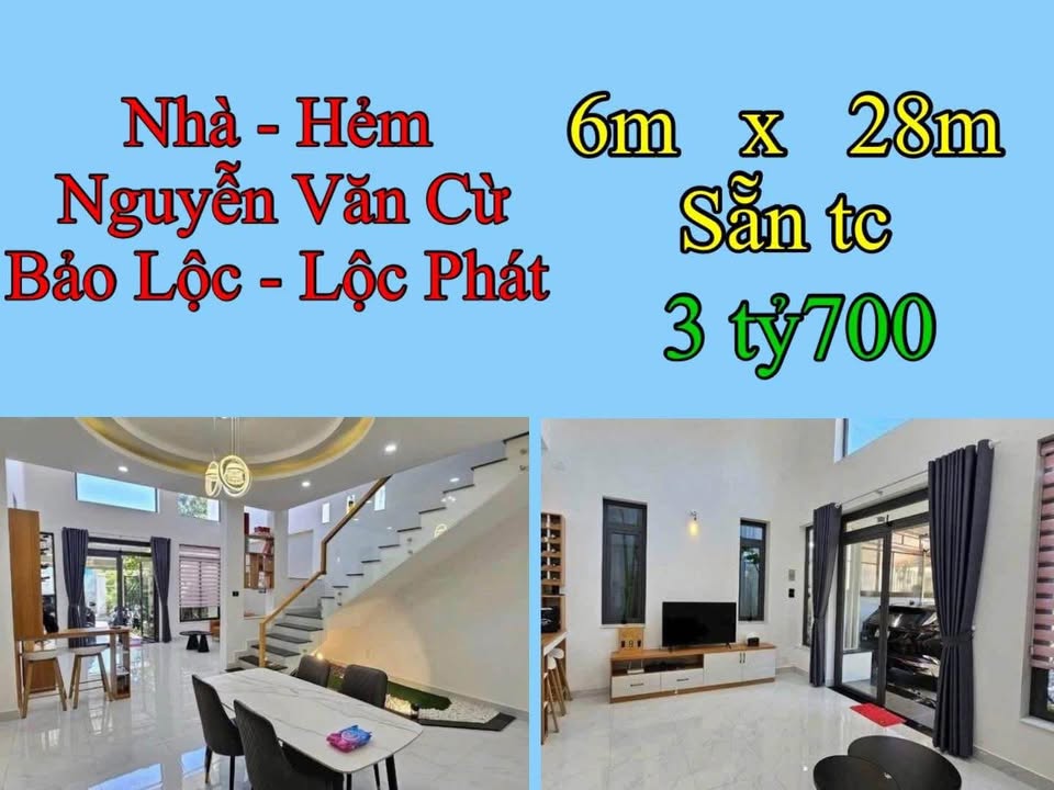 Nhà hẻm Nguyễn Văn Cừ, Bảo Lộc 168m² giá 3.7 tỷ - Sân ô tô, nội thất đầy đủ!