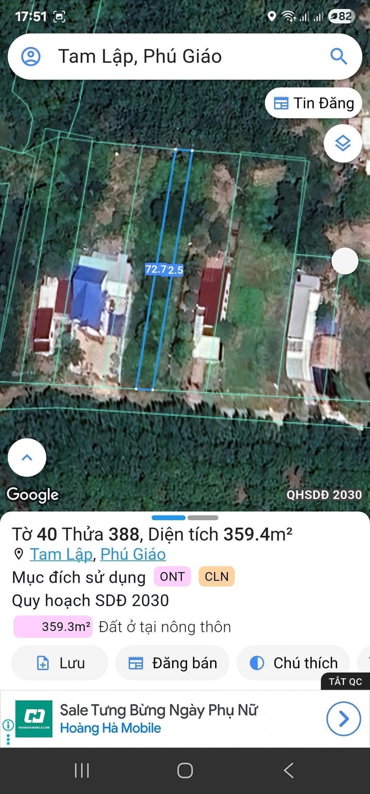 Đất nền Tam Lập, Phú Giáo 360m² giá 930 triệu - Đầu tư lâu dài lợi nhuận cao!