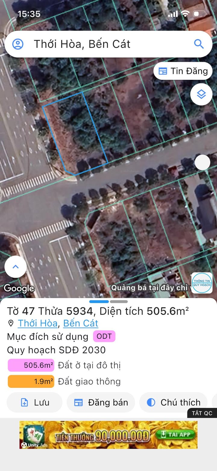 Bán đất mặt tiền lô góc Mỹ Phước 4 - Thới Hòa, 505m² - Đầu tư sinh lời ngay!