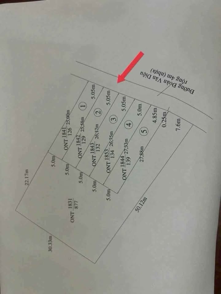 Đất thổ cư đường Đoàn Văn Diệu, xã Mỹ Lộc, 129m² giá 1.45 tỷ - Đầu tư sinh lời hấp dẫn!