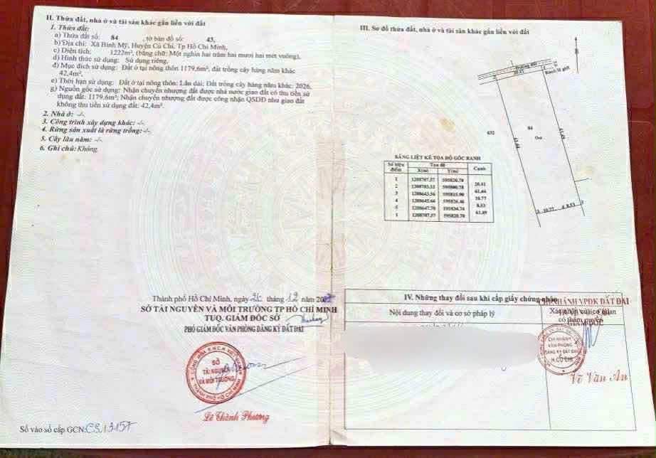 Đất thổ cư 866m² góc 2 mặt tiền Huỳnh Thị Quyến, Bình Mỹ chỉ 9 tỷ - Đầu tư sinh lời cao!