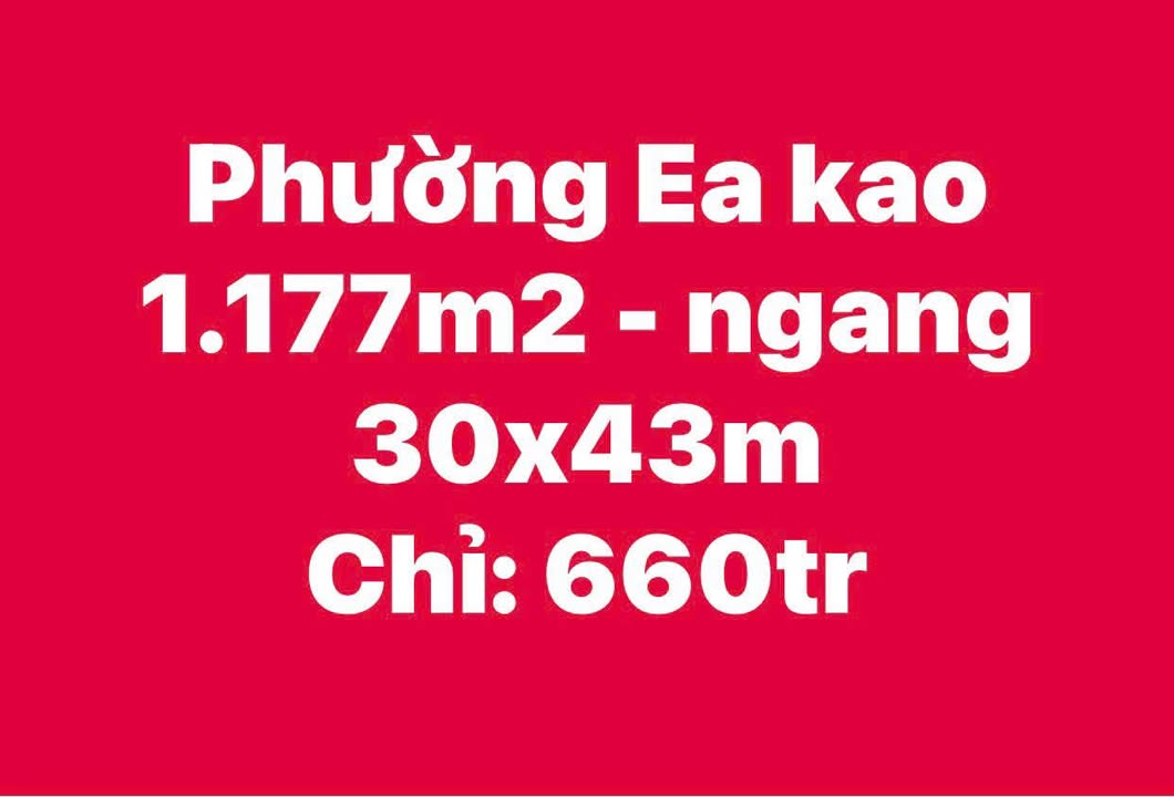 Đất nền đẹp Ea Kao - Buôn Ma Thuột 3600m² - Đầu tư sinh lời ngay!
