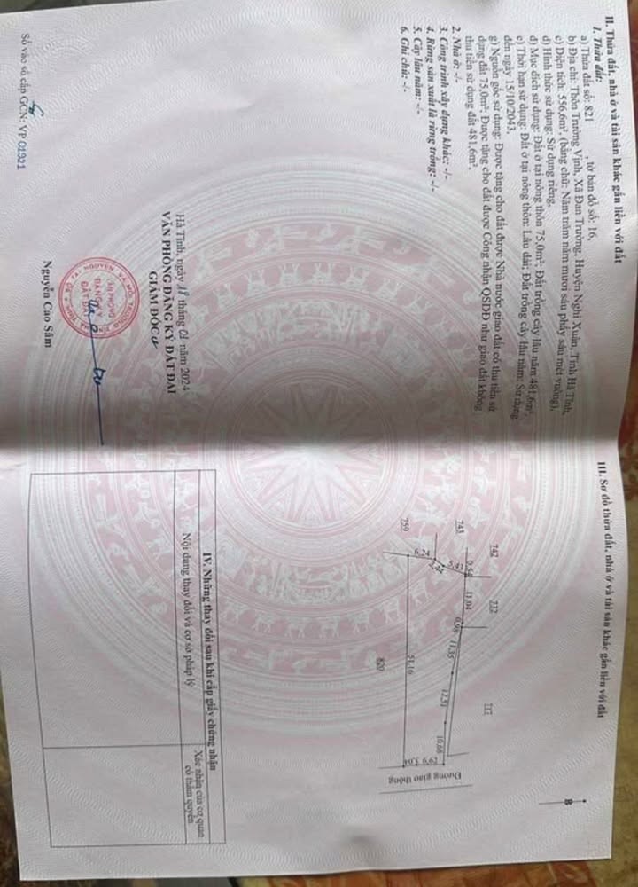 Đất nền Đan Trường 500m² - Sổ hồng chính chủ, thổ cư 75m²