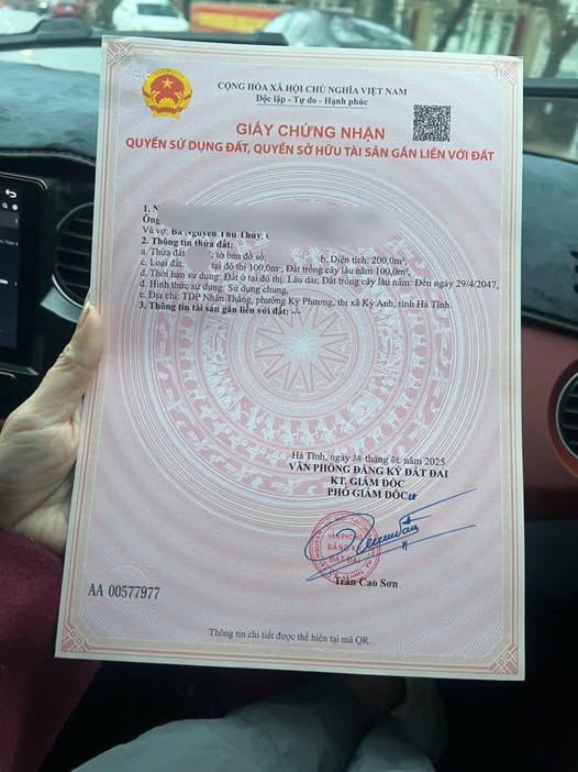 Đất nền chính chủ tại phường Hoành Sơn, Kỳ Anh 200m² chỉ 1.2 tỷ - Cơ hội đầu tư tuyệt vời!