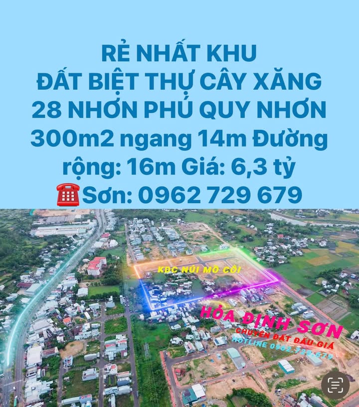 Đất biệt thự Cây Xăng Nhơn Phú 300m² giá 6.3 tỷ - Cơ hội vàng đầu tư!