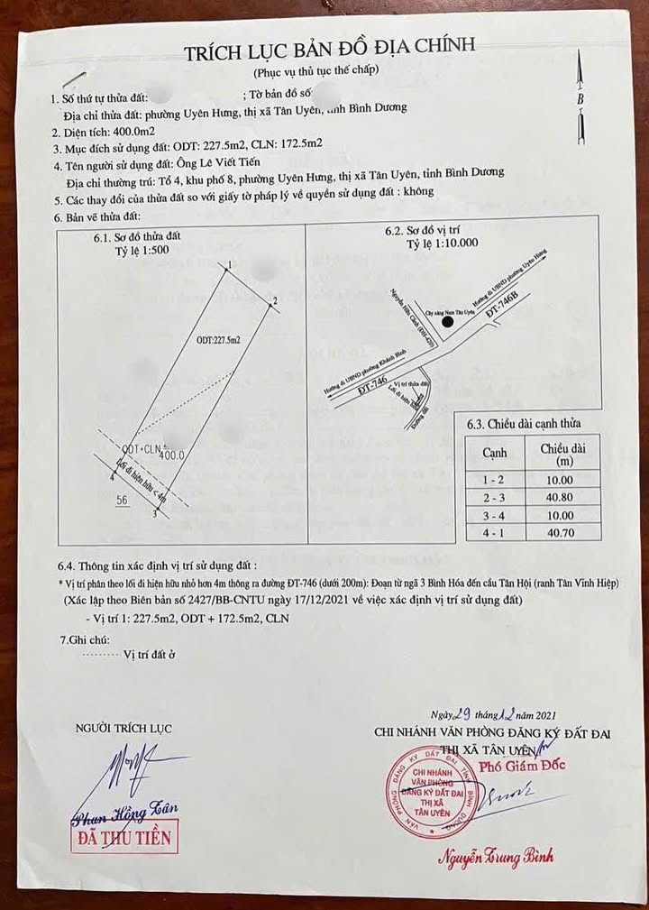 Dãy trọ Tân Uyên 400m² giá 4 tỷ - Đầu tư sinh lời ngay!