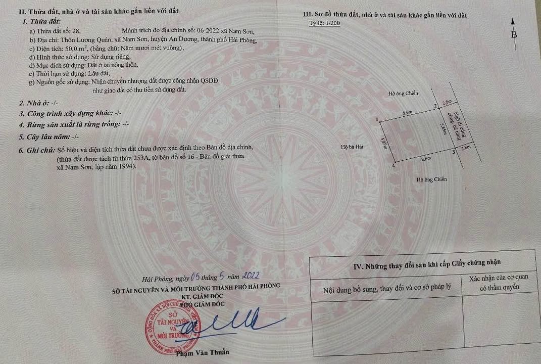 Đất nền Lương Quán, Nam Sơn, An Dương 50m² giá 800 triệu - Cơ hội đầu tư hiếm có!