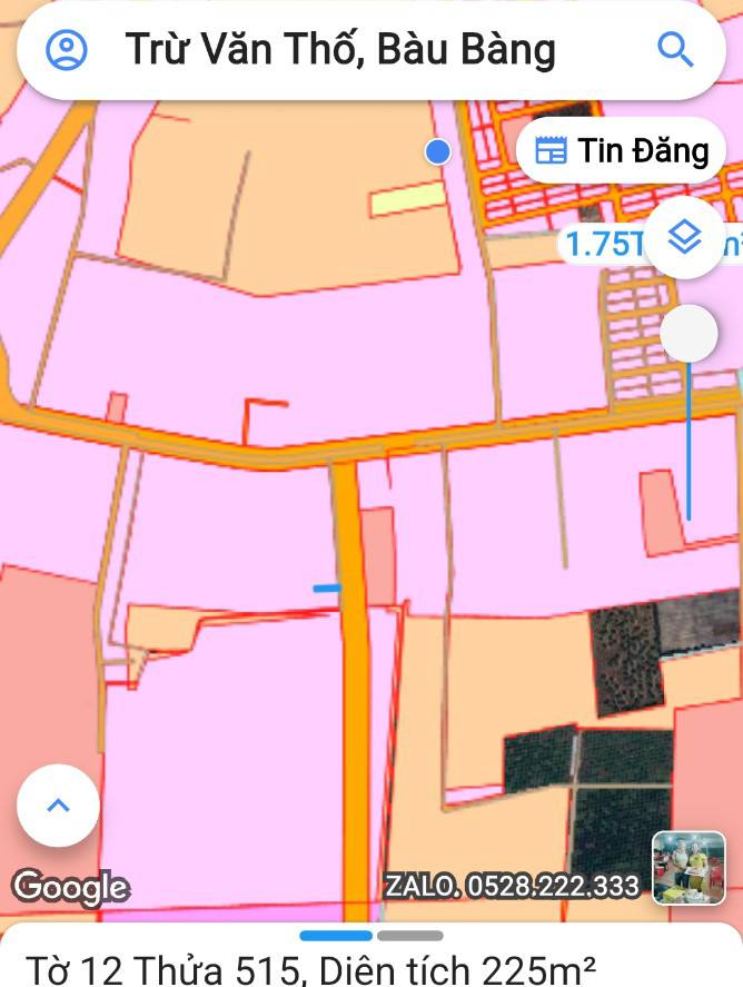 Đất nền Bàu Bàng 225m² giá 1 tỷ - Tiềm năng phát triển lớn!