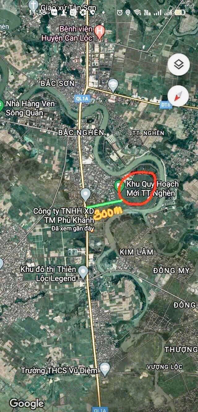 Đất thổ cư 200m² trung tâm Can Lộc giá chỉ 1 tỷ - Đầu tư lý tưởng!