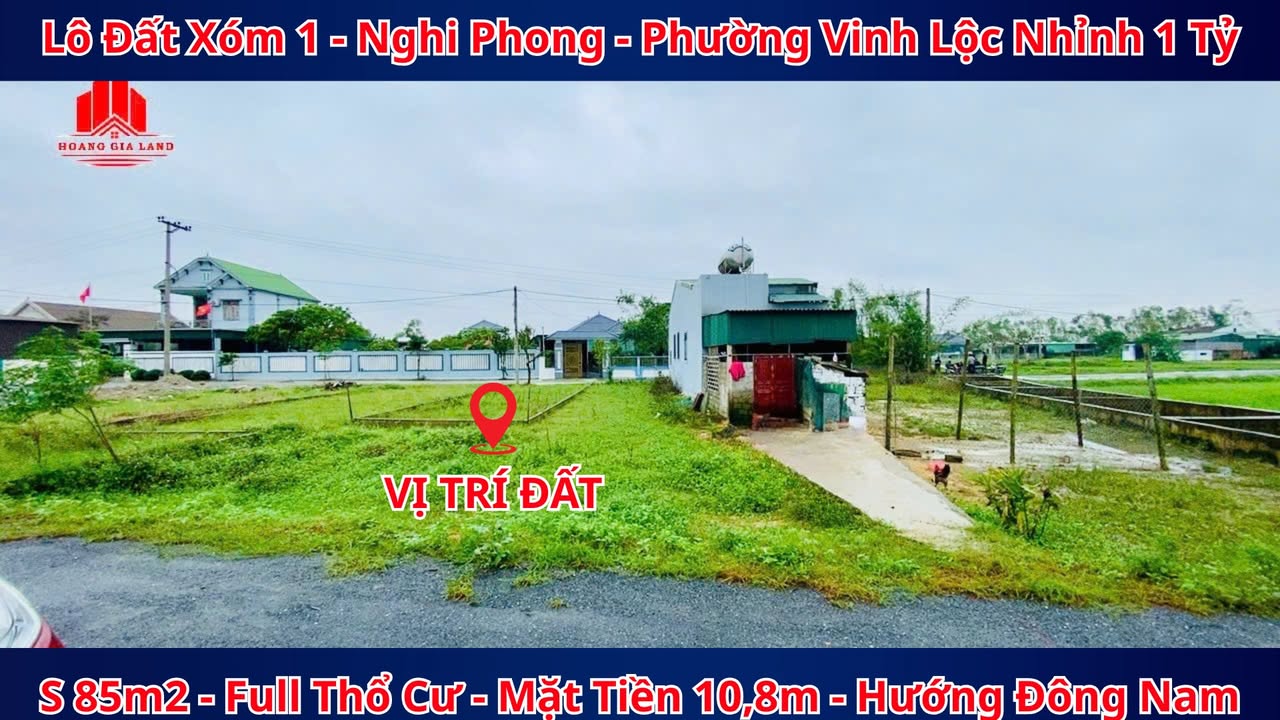 Đất nền Nghi Phong Vinh 85m² - Sổ đỏ chính chủ, giá thỏa thuận!