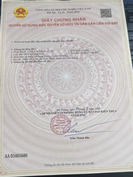 Đất nền Thanh Sơn, Kiến Thụy 62,8m² giá 1 tỷ - Cơ hội đầu tư hiếm có!